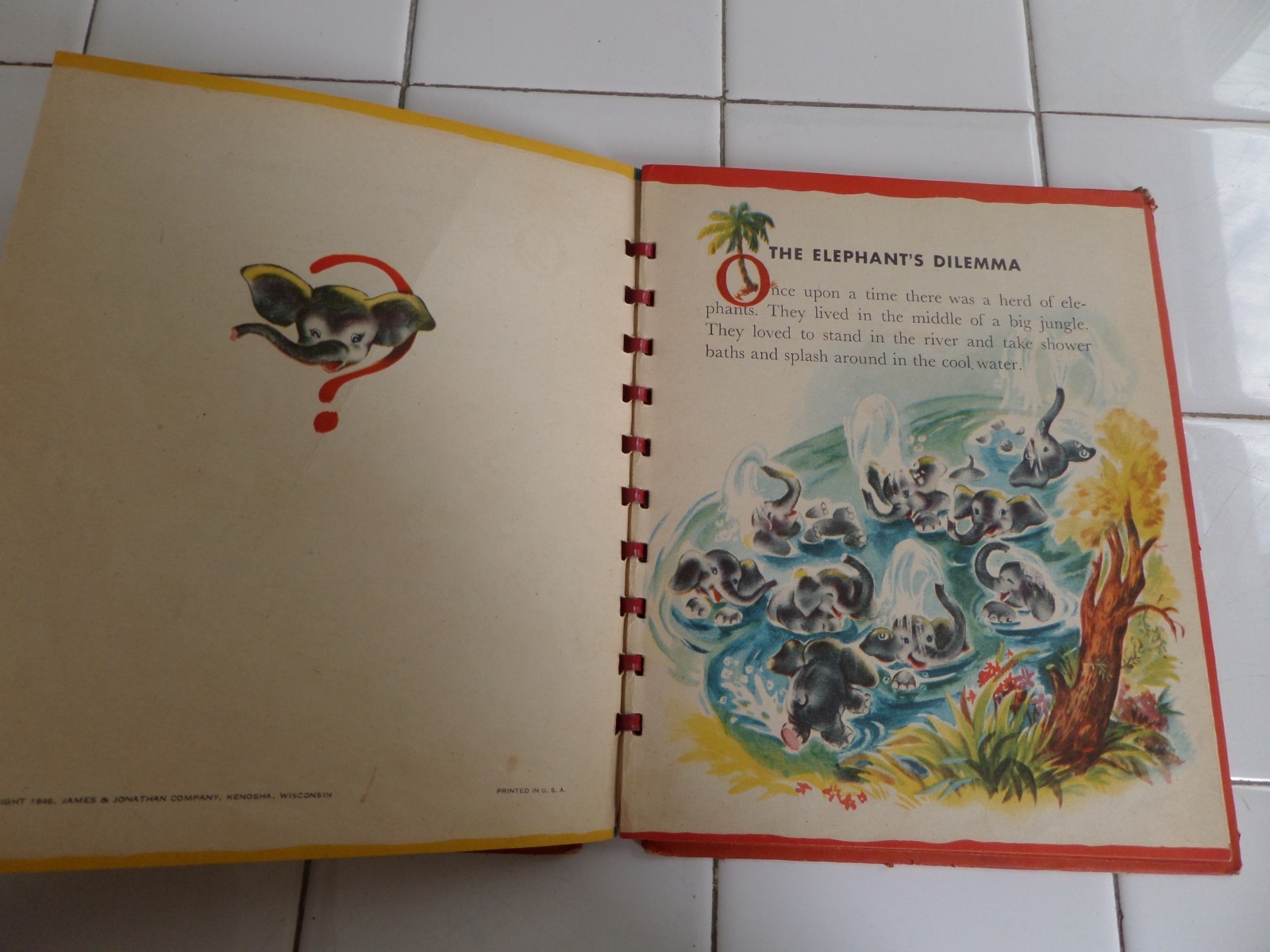 The Elephants Dilemma, A Bonnie Book,1946(VINTAGE Spiral Book)