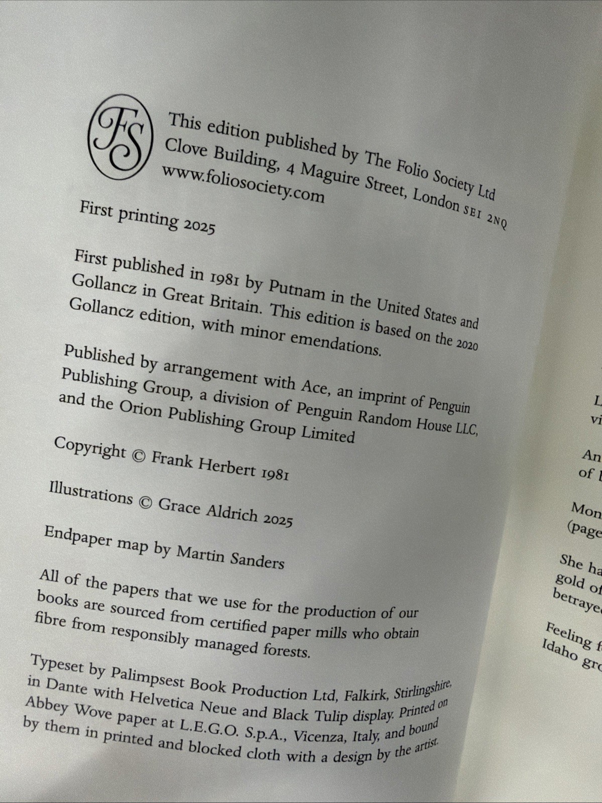 The Folio Society GOD EMPEROR OF DUNE by Frank Herbert | First printing 2025