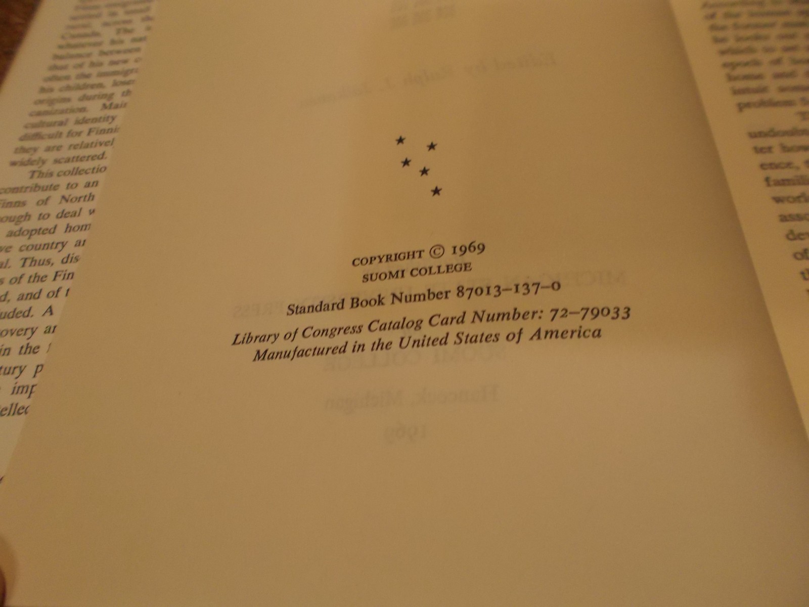 The Finns in North America – Ralph Jalkanen – 1969 – HC/DJ