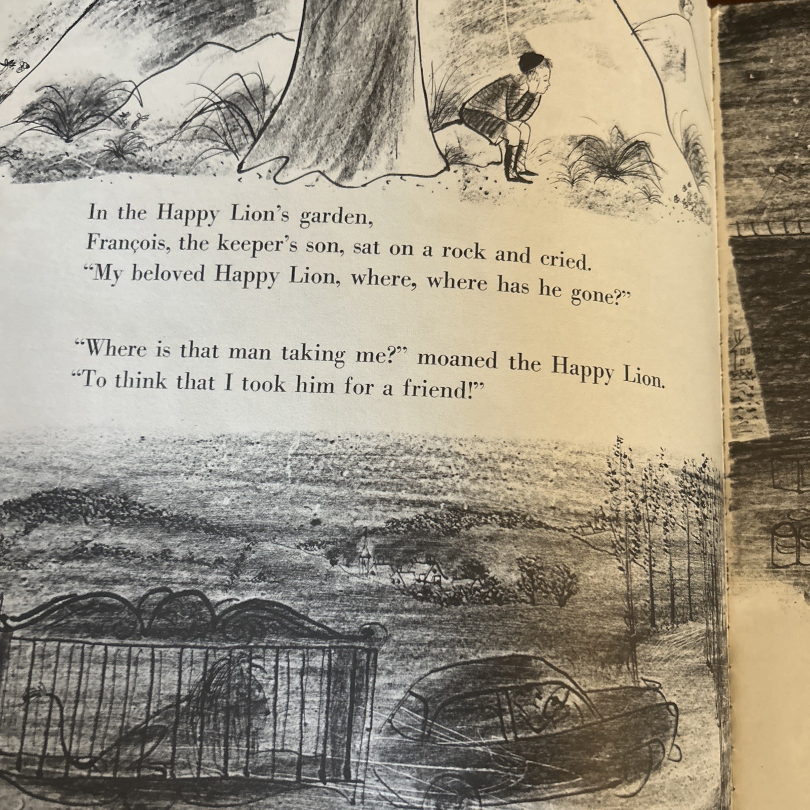 The Happy Lion In Africa by Louise Fatio/ Duvoisin 1955 HCDJ VG