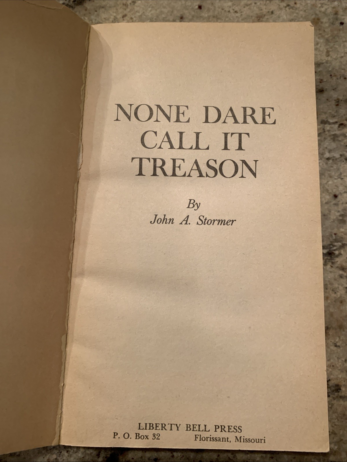 None Dare Call It Treason by John A. Stormer, 1964 Vintage PB, Non-Fiction
