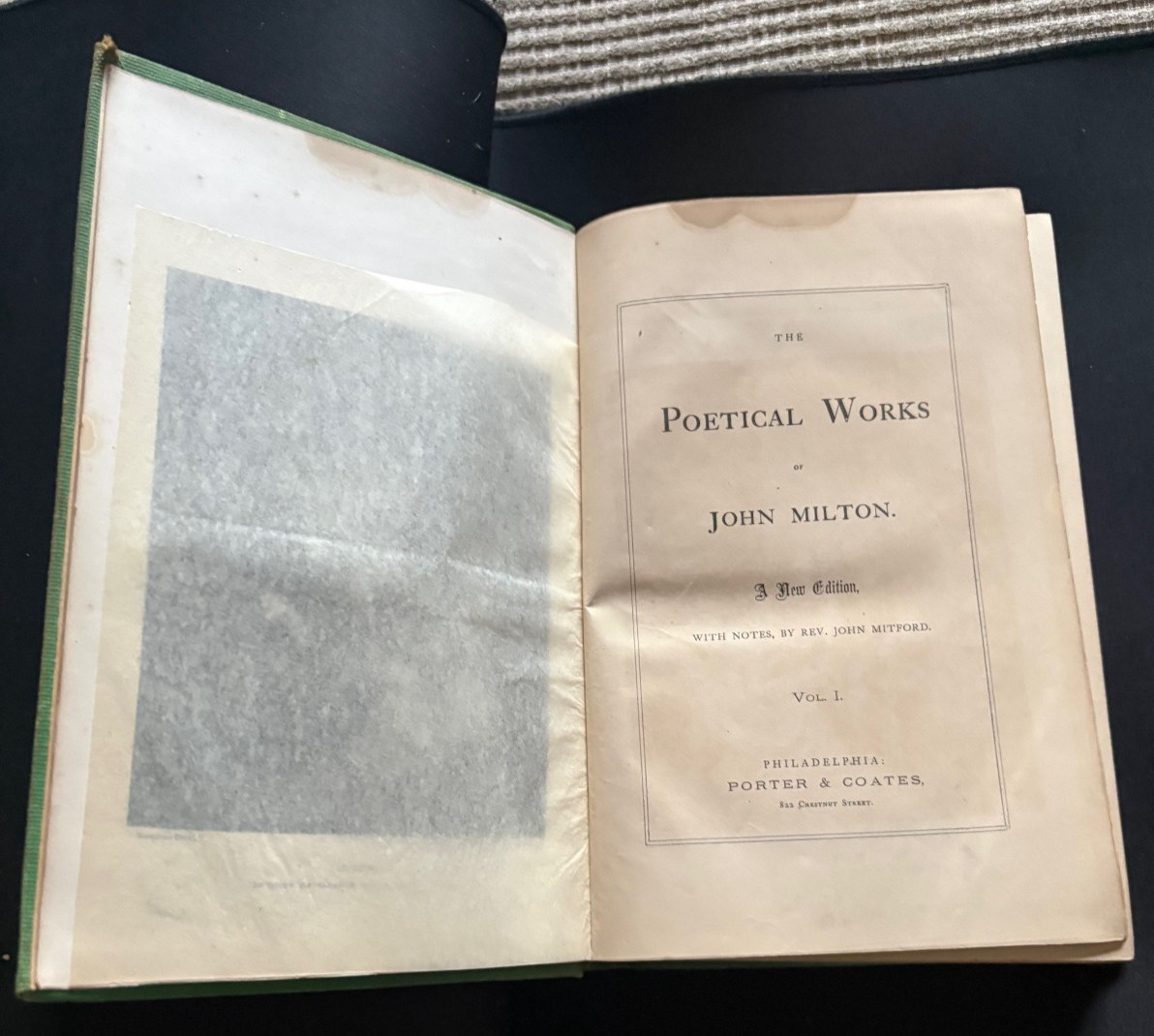 Antique 1800’s Book THE POETICAL WORKS OF JOHN MILTON Paradise Lost/2 Vols. in 1
