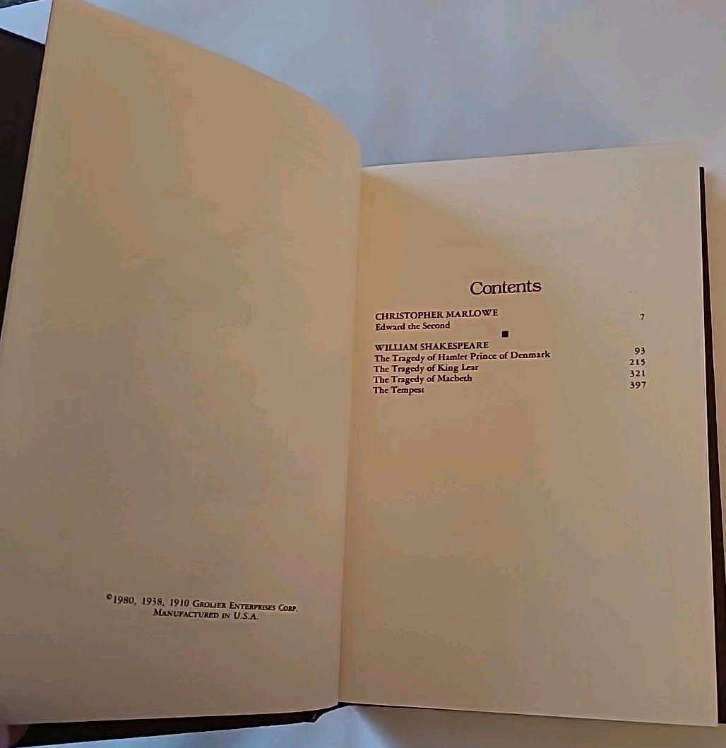 The Harvard Classics: Marlowe / Shakespeare Collector’s Edition Hardcover 1980 q