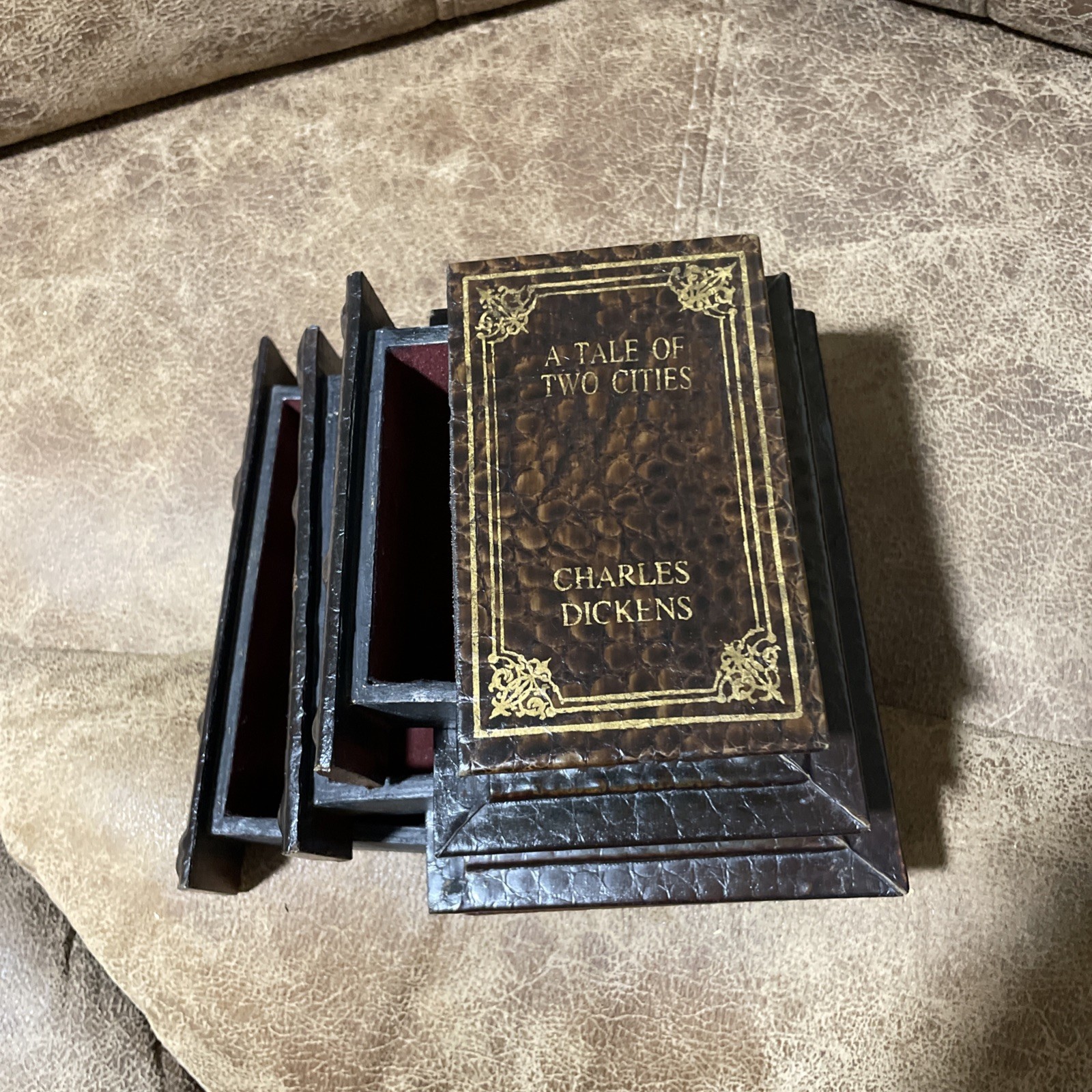 Antique Dickens Collins Leather GREAT EXPECTATIONS CURIOSITY TWO CITIES #2