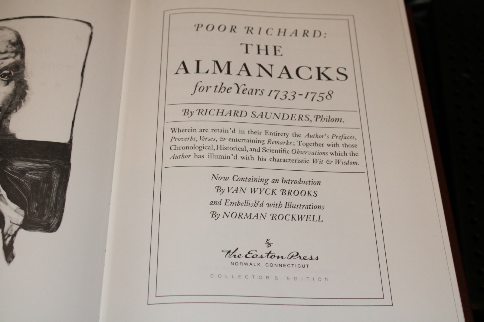 EASTON PRESS Poor Richard’s The Almanacks Years 1733-1758 Collector’s