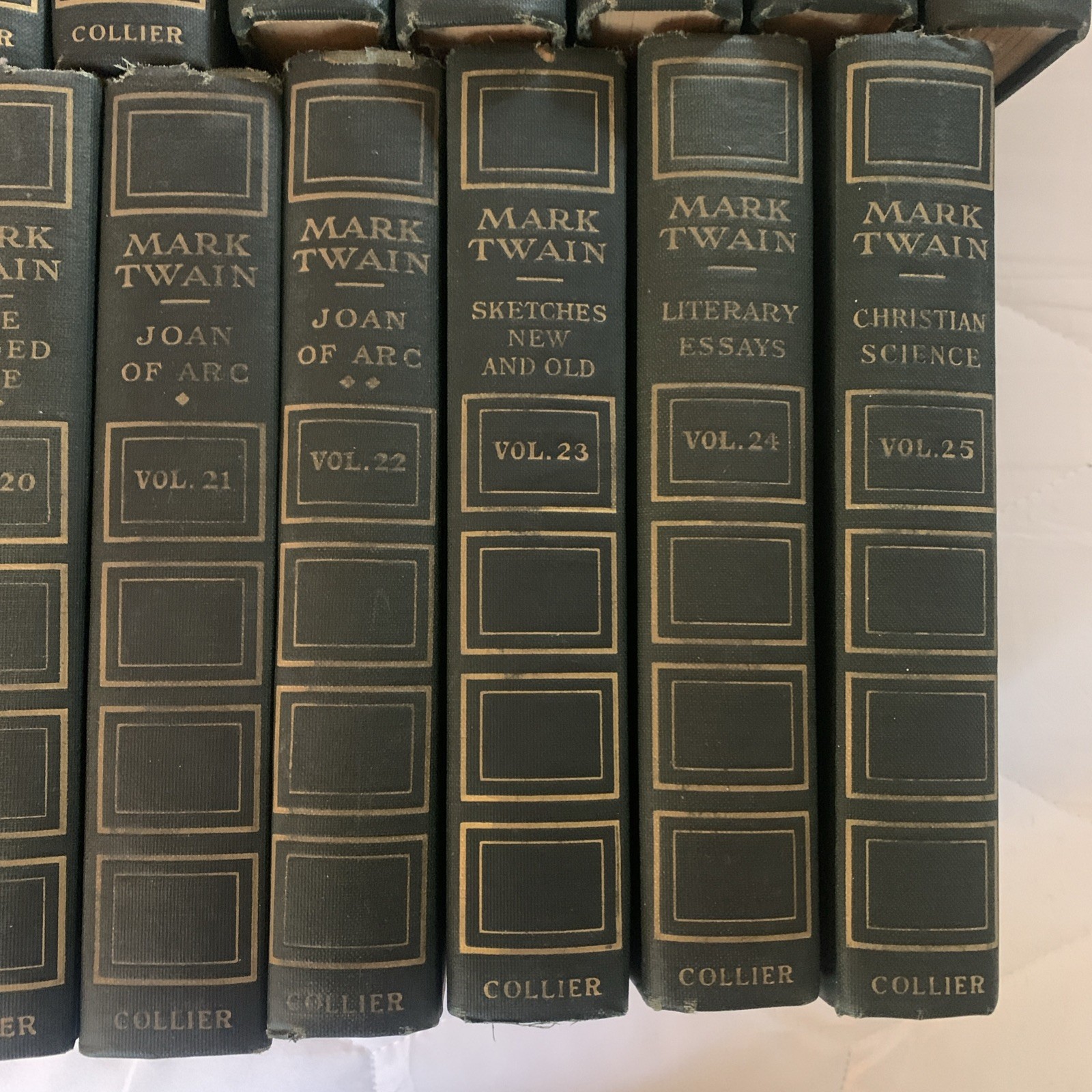 Mark Twain: Author’s National Edit. 25-Volume Antique Set Collier Harper Bros
