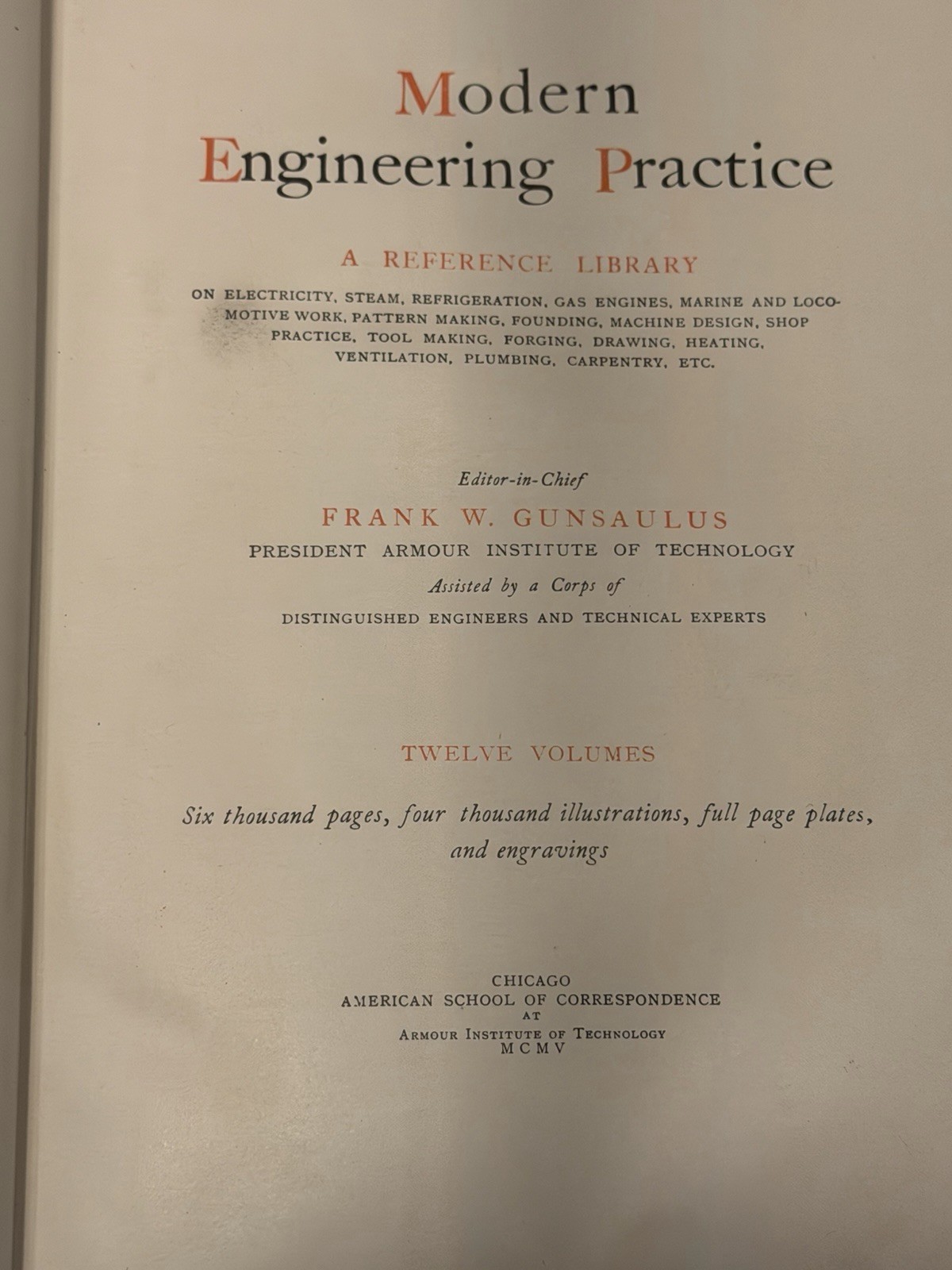 Modern Engineering Practice 12 Vol Set American School of Correspondence Antique
