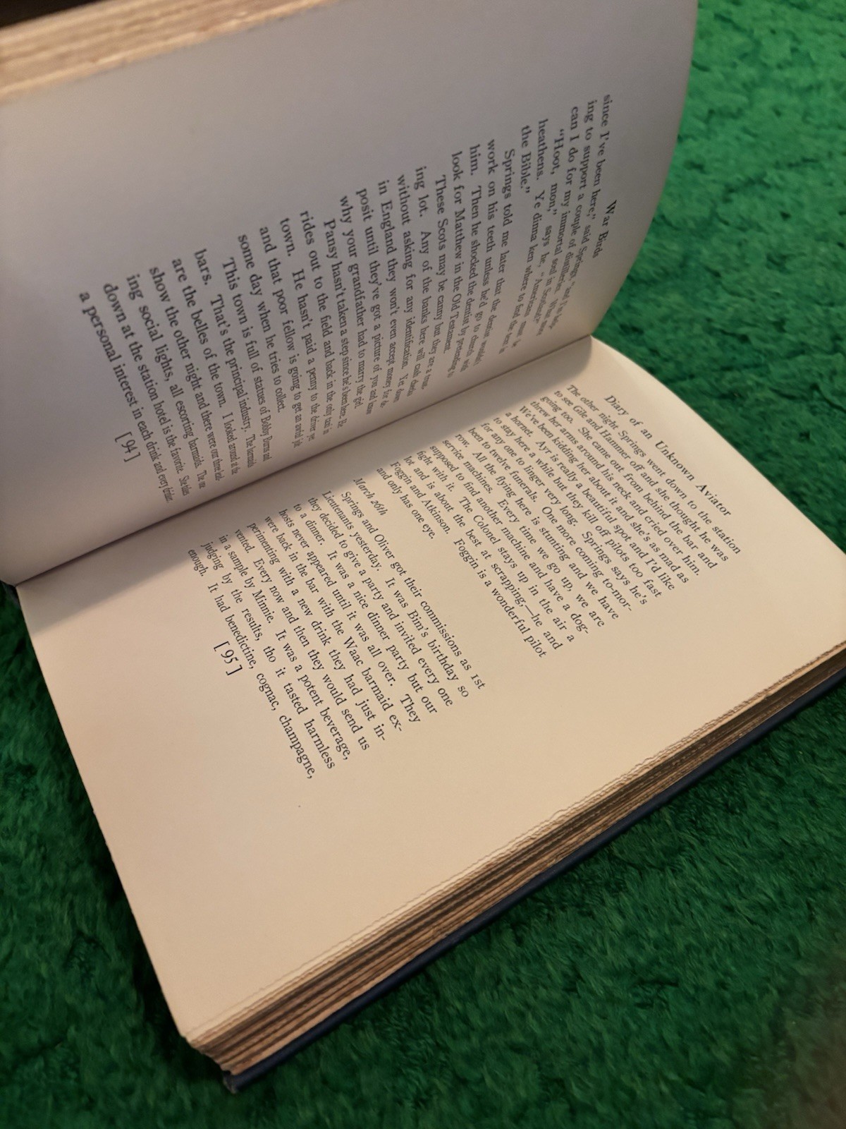 War Birds: Diary of an Unknown Aviator – 1926 – WWI Fighter Pilot US RAF Book