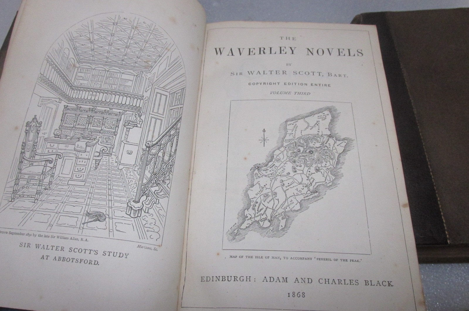 The Waverley Novels – Copyright Edition, 4 volume leather set, 1867.