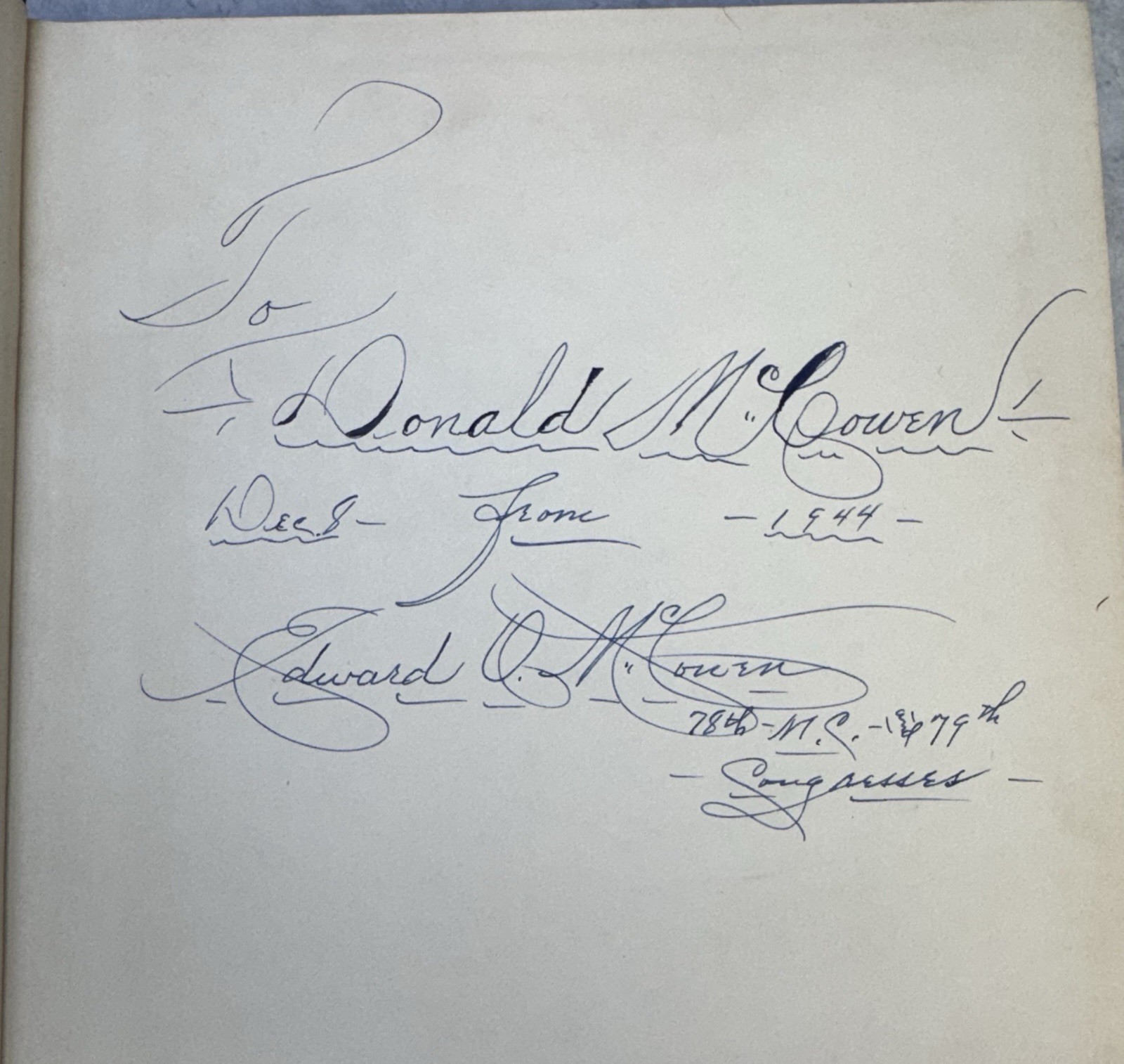 Formation of the Union Under the Constitution Congressman Signed Edward McCowen