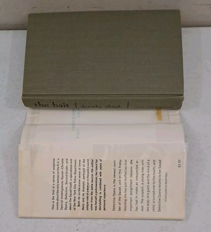 1968 First Printing HCDJ-The Bait-Dorothy Uhnak-Inner Sanctum Mystery