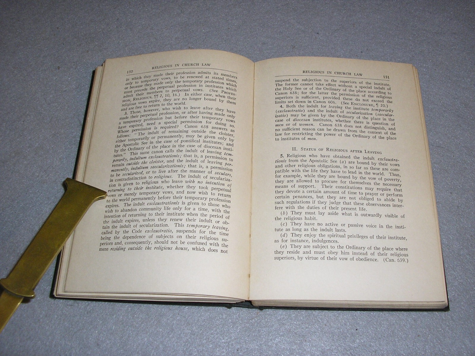 Antique Catholic Religion Book Religious In Church Canon Law Hector Papi 1924