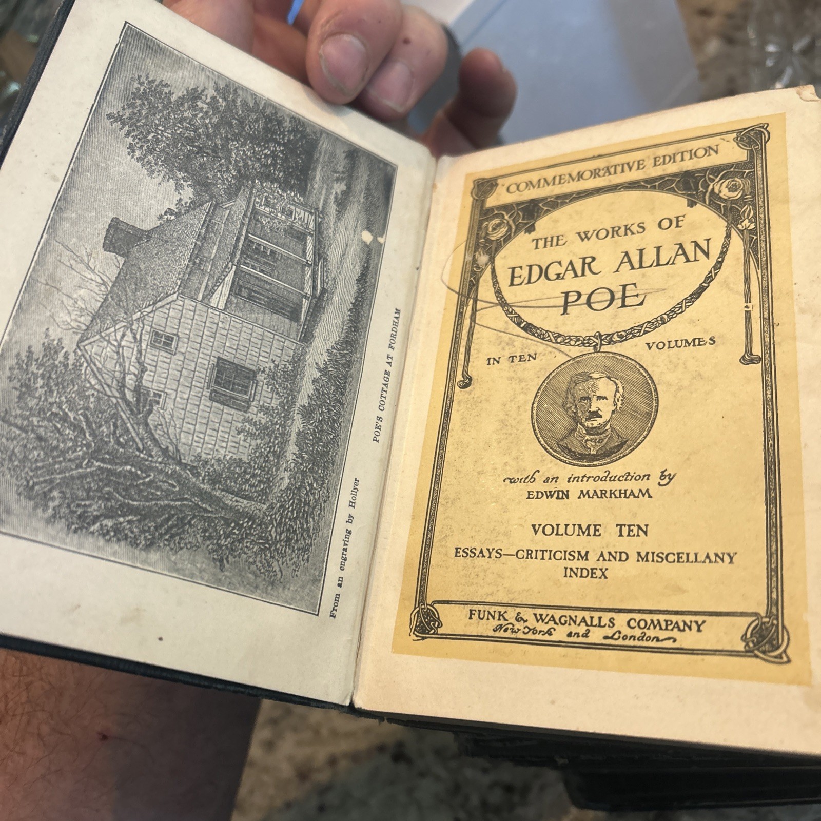 Poe Works of Edgar Allan Poe 1904 Hc 10 Vol Set Funk & Wagnalls Missing book 4