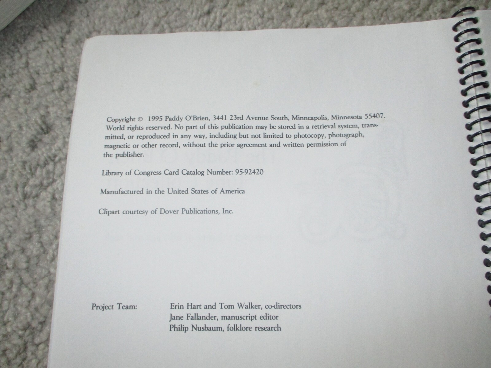 The Paddy O’Brien Tune Collection (1995, 1st Edition, Spiral Bound) – No Tapes
