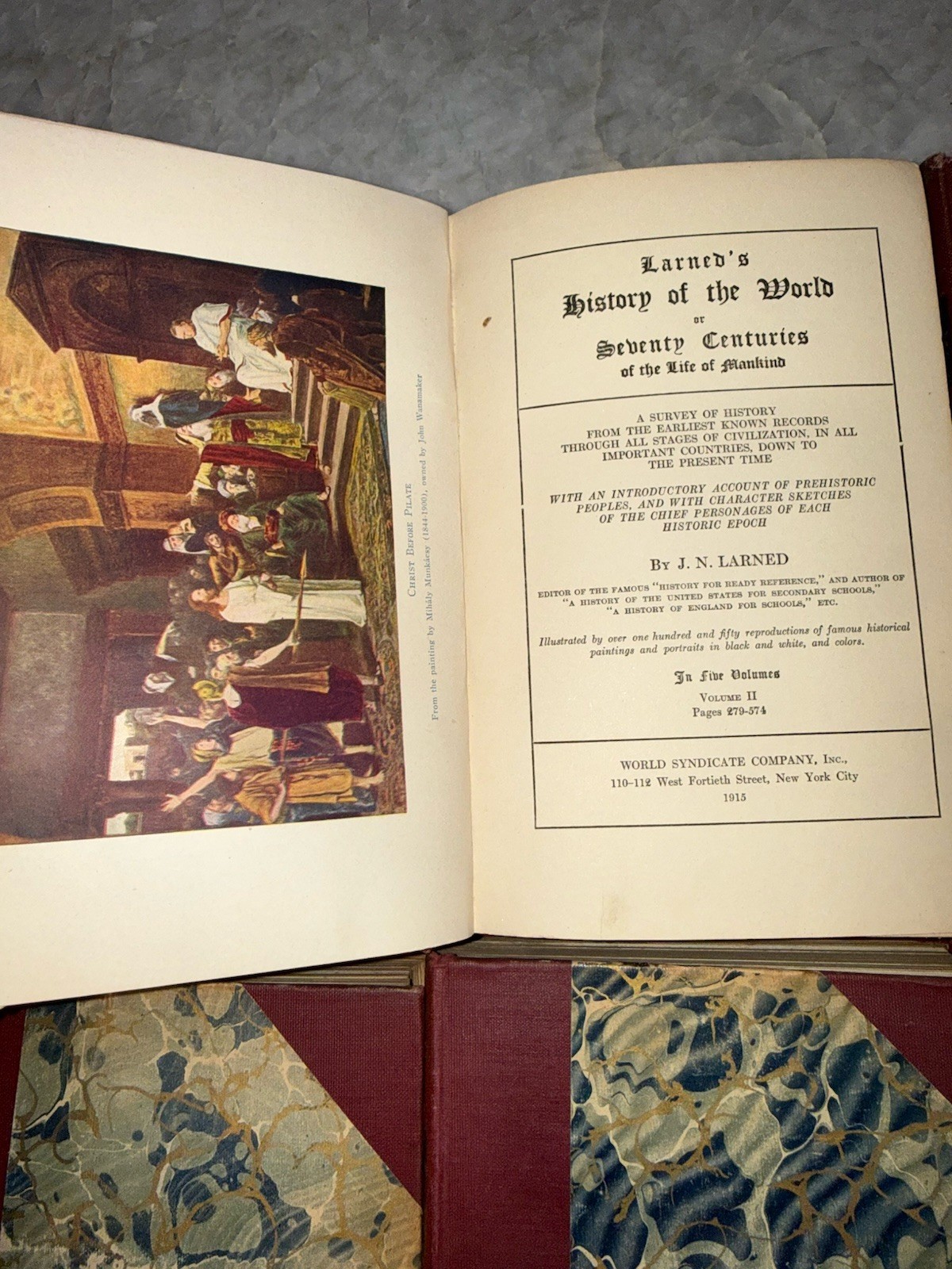 Antique 1915 Larned’s History of the World Complete 8 Vol Set IllustGilt Binding