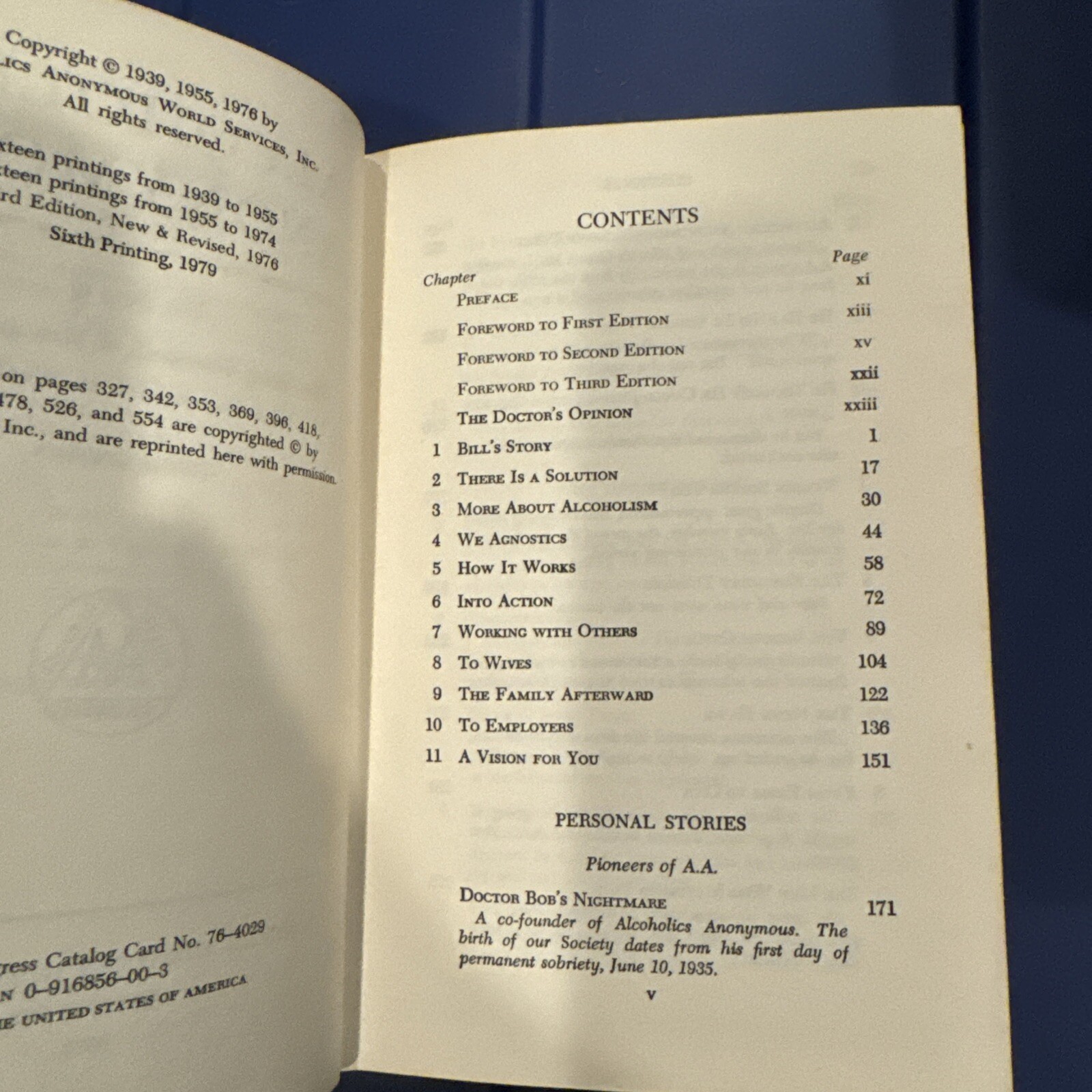Alcoholics Anonymous Third Edition 6th Printing 1979 HC DJ Mylar Protector