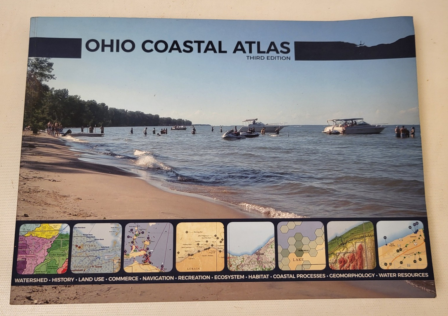 Ohio Coastal Atlas – 2018 3rd Ed. Illustrated Color Map Book – VGC!