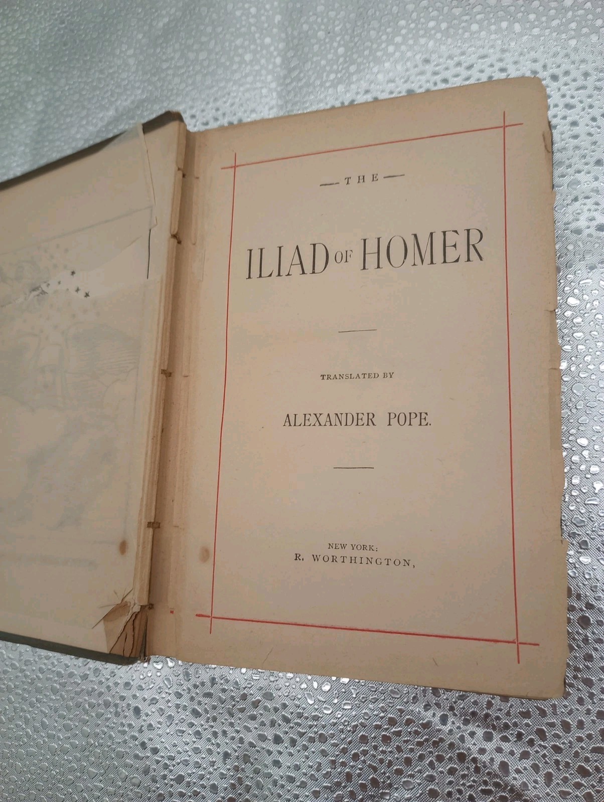 1800s Antique Iliad by Homer | Worthington Co Decorative Victorian Era RARE