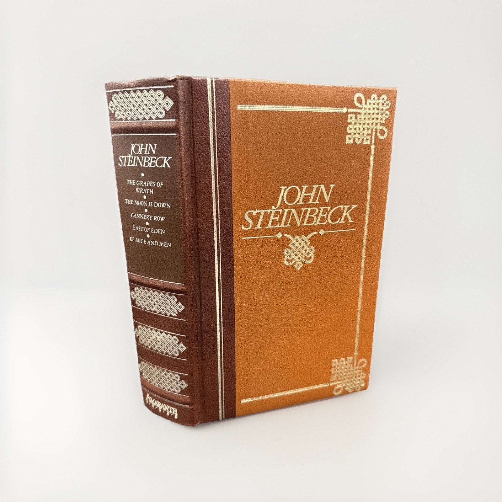 JOHN STEINBECK 1st Ed. Bonded Leather Book 1984 Five Novels Sprayed Edges *READ*