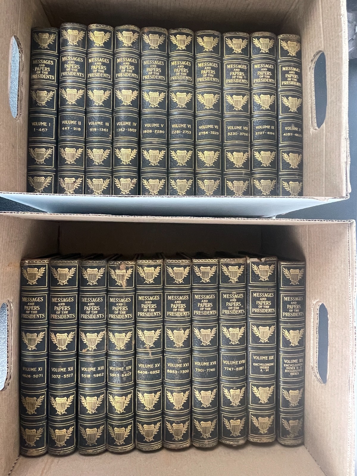 1897 Messages & Papers United States Presidents, Illustrated Leather 20 Vol. Set