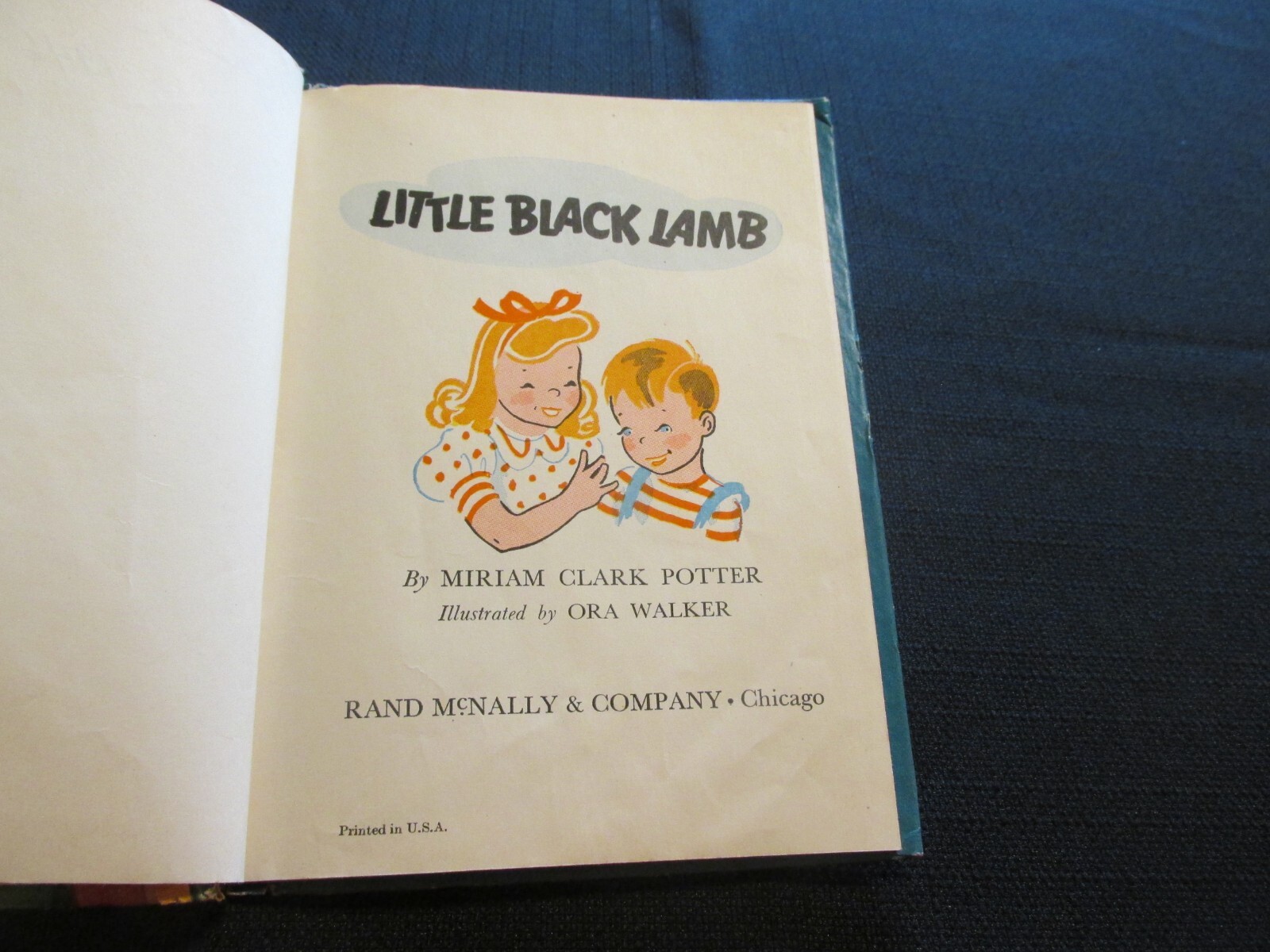 Vintage 1945 Rand McNally Elf Book Little Black Lamb