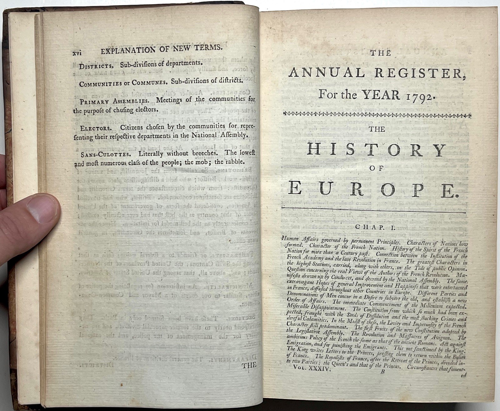 1792 ANNUAL REGISTER HISTORY POLITICS LITERATURE BURKE FIRST ED HALF CALF LONDON