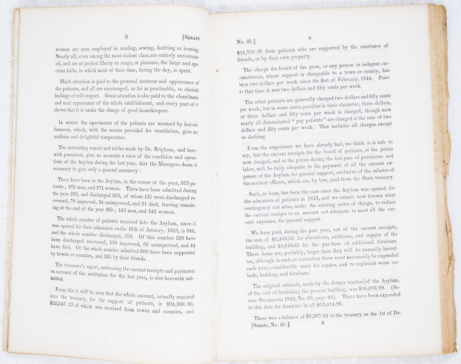 1846 UTICA NEW YORK STATE LUNATIC ASYLUM REPORT 61pgs 8.5×6.5 Read B704