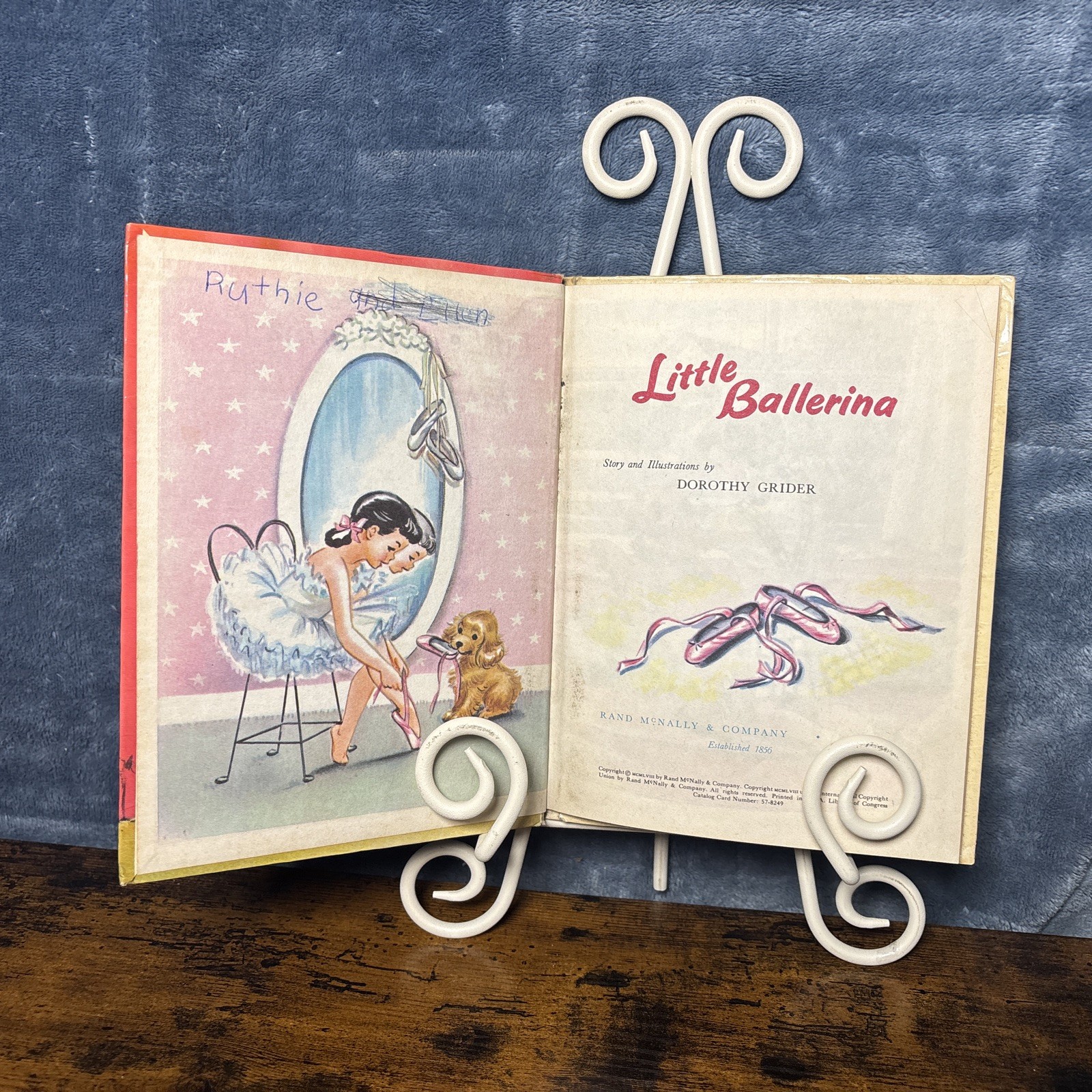LITTLE BALLERINA Rand McNally ELF Book Vintage 1958 HARDCOVER By DOROTHY GRIDER