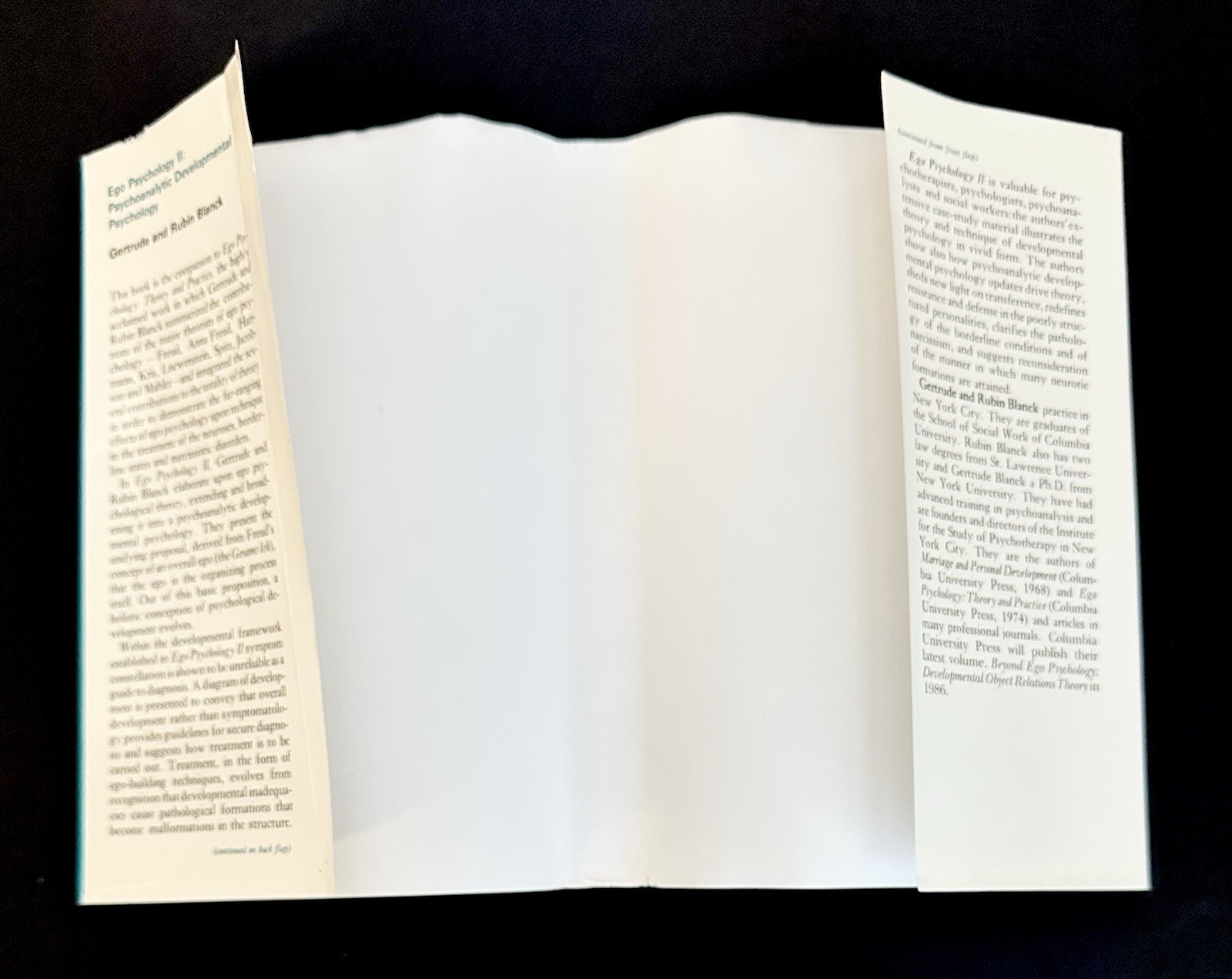 Ego Psychology II Psychoanalytic Developmental Psychology Blanck HC DJ 1979 VG