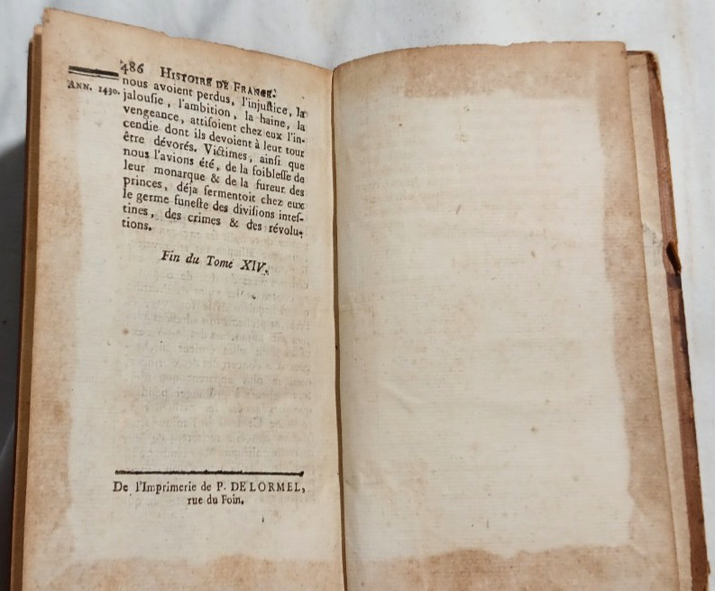 Lot of 3 Antique Histoire de France 1756 1770 1772 Hardcover