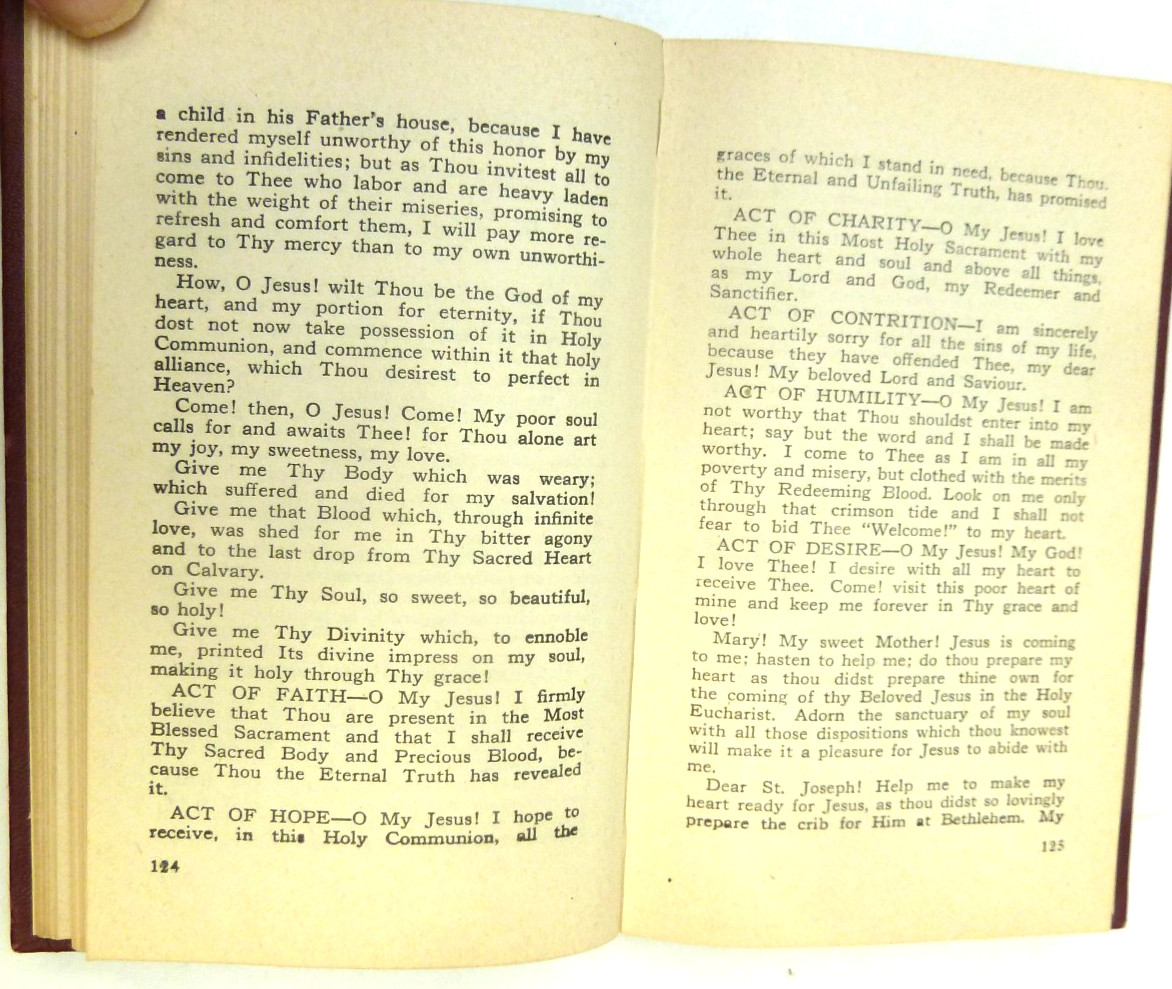 1947 Catholic WATER FROM THE FOUNTAINS OF THE PRECIOUS BLOOD, HB, Pocket Size