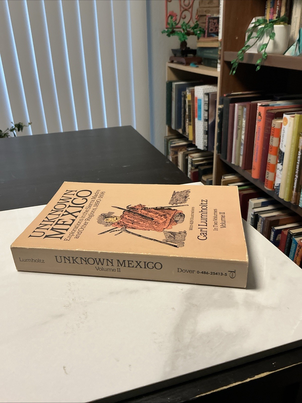 1987 DOVER PAPERBACK – UNKNOWN MEXICO- VOLUME 2 – CARL LUMHOLTZ