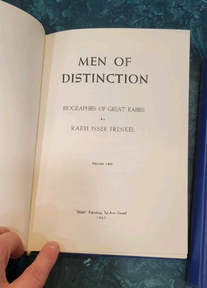 Men of Distinction Biographies of Great Rabbis 2 Vol set vols 1 & 2 Stories