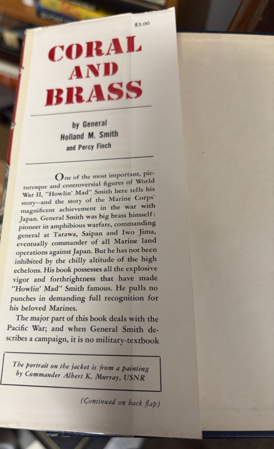 Coral and Brass by General Holland M. Smith HBDJ (1949)