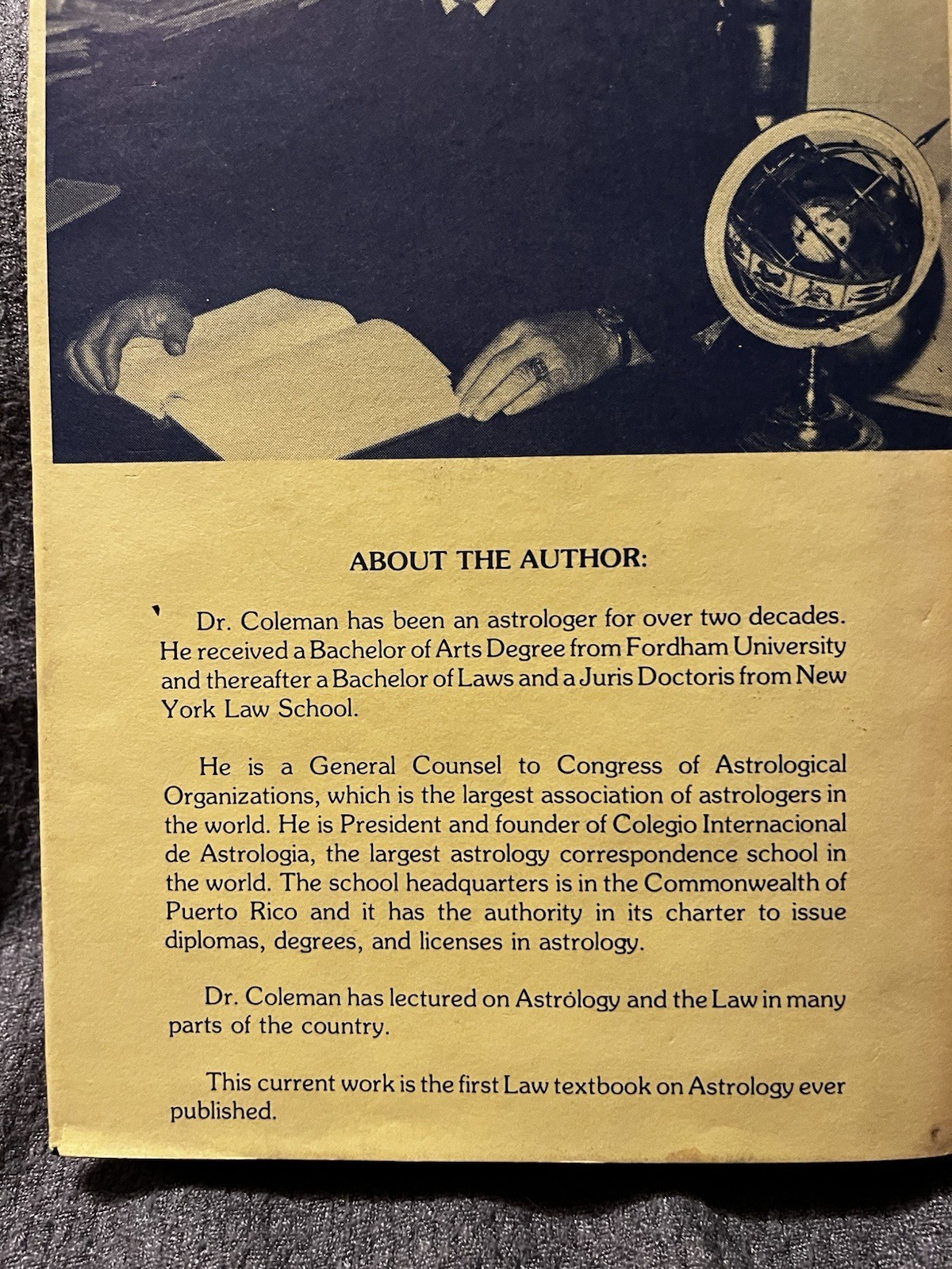 Astrology and the Law By Dr Walter Coleman Autographed Private Press Book Occult