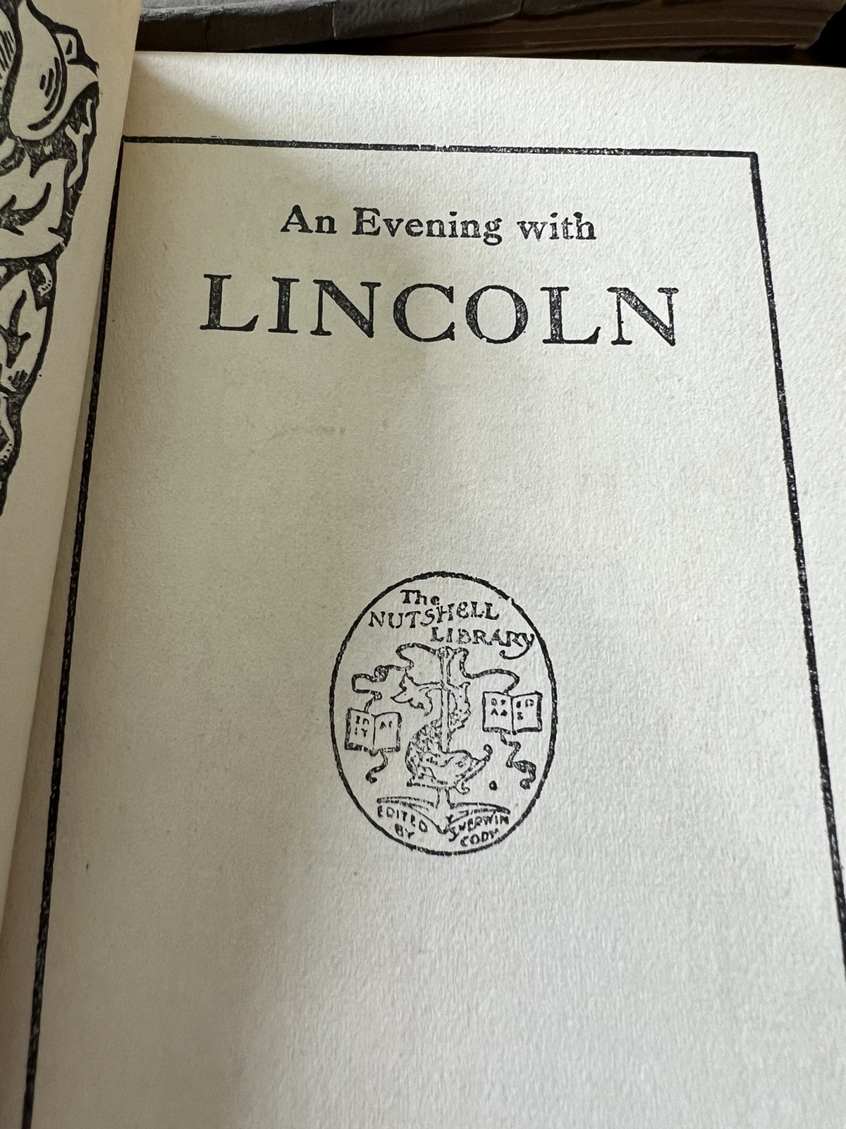 1907 AN EVENING WITH :LINCOLN,SHAKESPEARE DICKENS ,BURNS + More NUTSHELL LIBRARY
