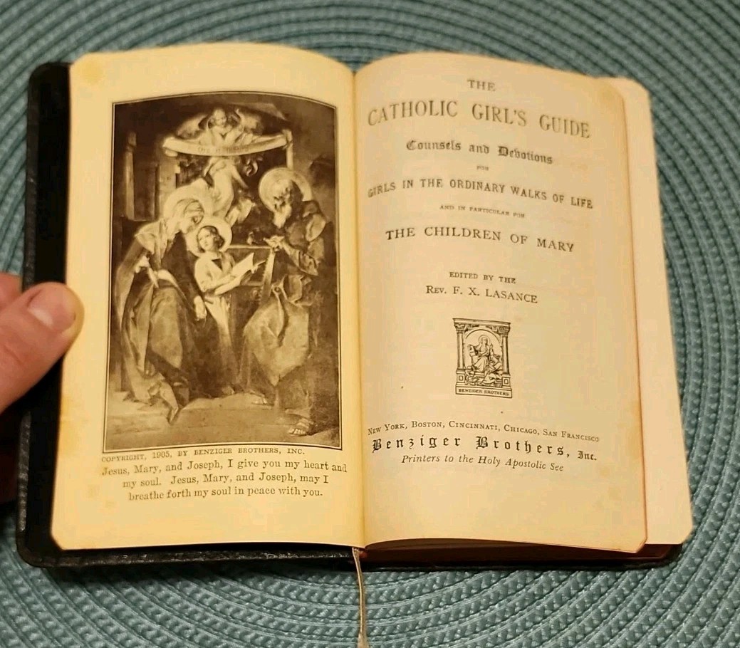 1934 The Catholic Girl’s Guide Rev. Francis Lasance Leather EXCELLENT Religious