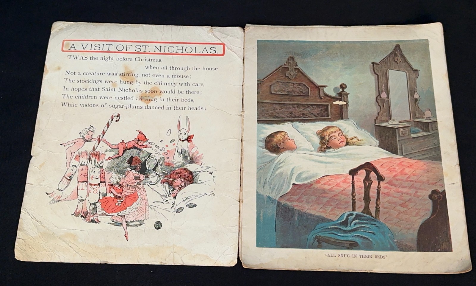 Original Antique 1896 Santa ‘The Night Before Christmas’ McLoughlin Bros Scarce!