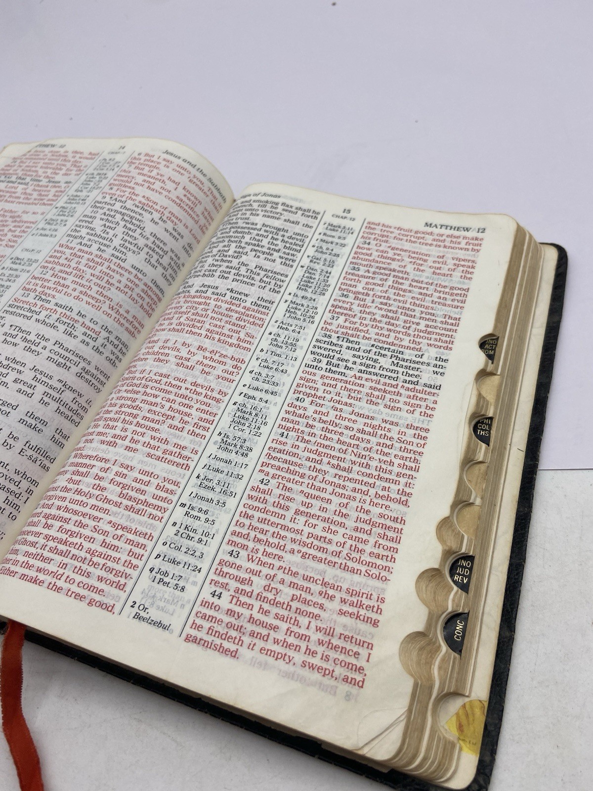 1972 VINTAGE KJV HOLY BIBLE THOMAS NELSON 686 BLACK GENUINE LEATHER RED LETTER