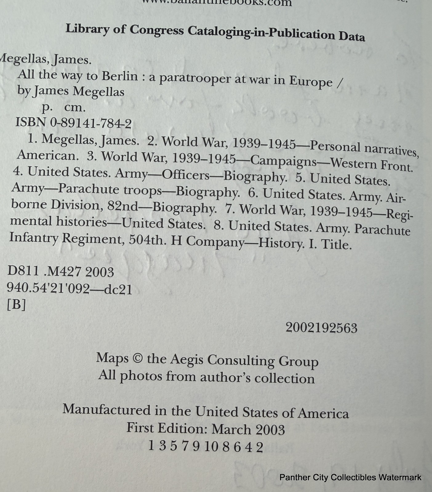 Signed James Magellas All The Way To Berlin WWII Paratrooper 82nd Airborne Army