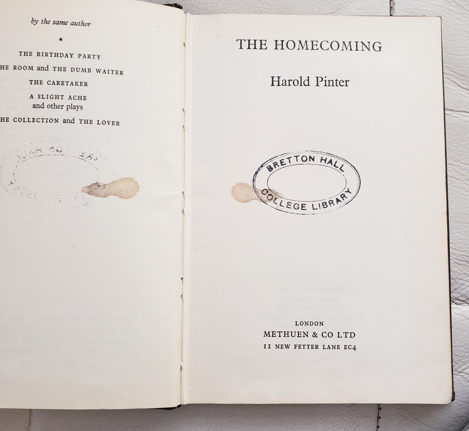 The Homecoming – Harold Pinter – 1966 – Hardback – Methuen – Good Condition