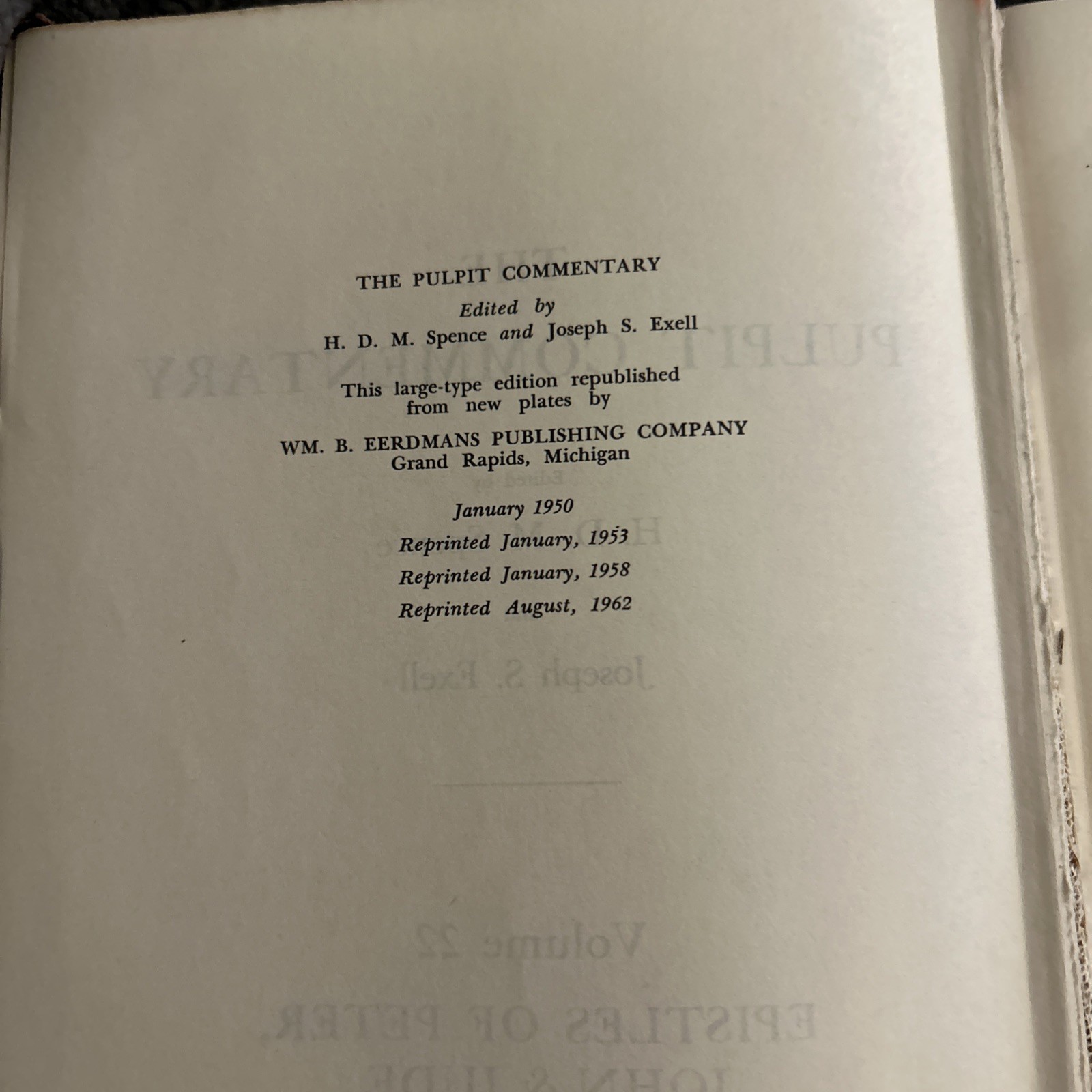 THE PULPIT COMMENTARY Volume 22 Peter 1–3, John Jude And Revelation