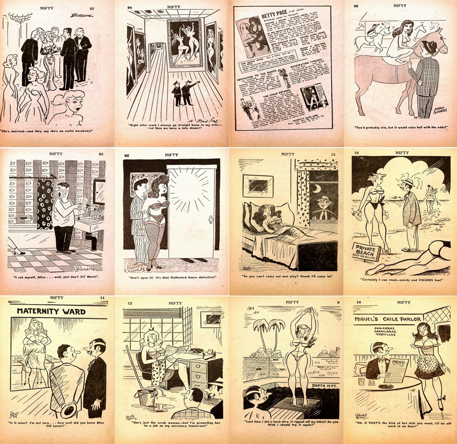 Nifty Gals & Gags – Humor Laughter Naughty Sexy Magazine – 8 Old Issues on DVD
