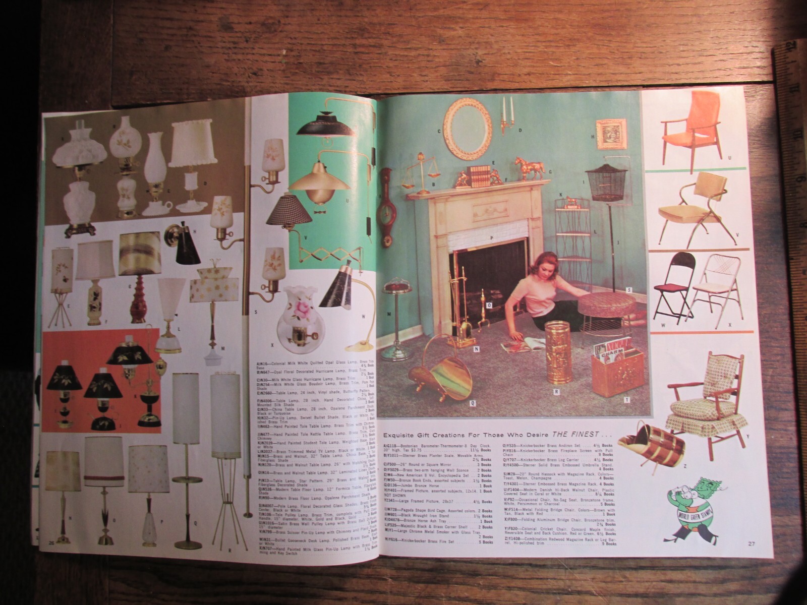 Vintage Ephemera Mid Century Modern Green Stamp Premium Catalog Furniture Toys