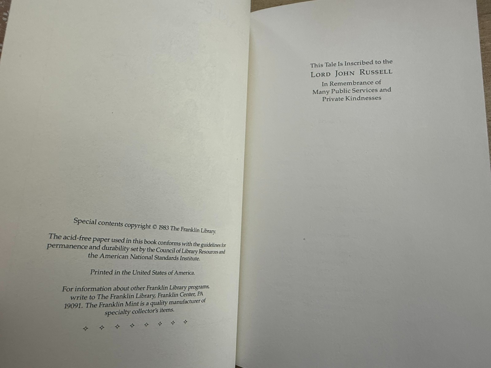 Leatherbound Book – Charles Dickens “A Tale of Two Cities” Franklin Library 1983
