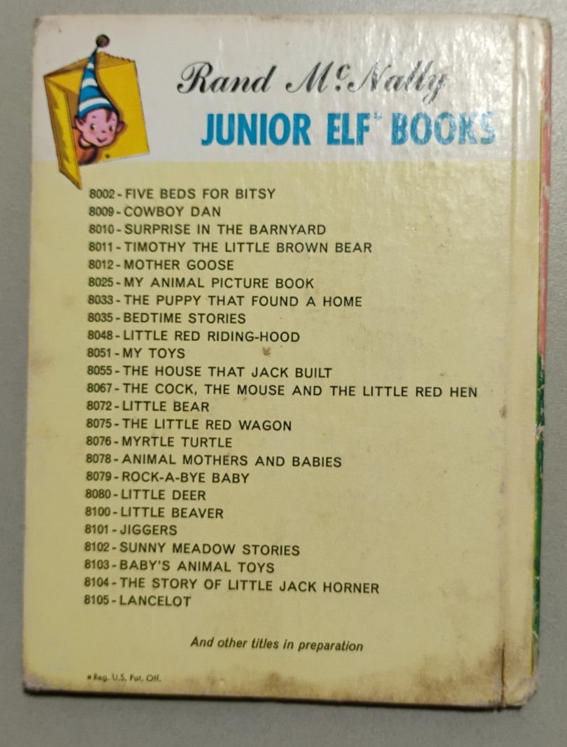 1962 Little Tiger Childrens Book Rand McNally Junior Elf Book 8097