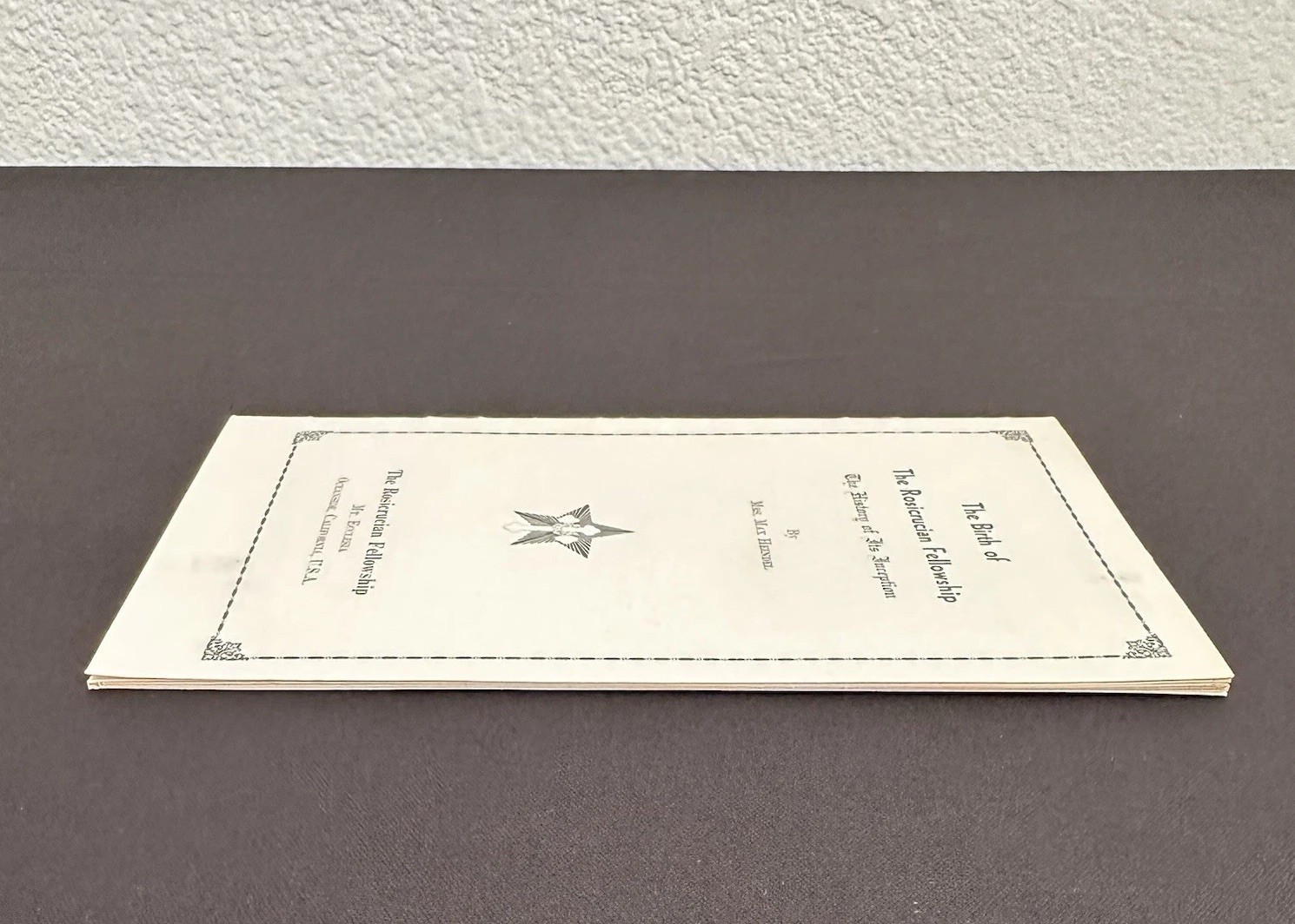 Rosicrucian Fellowship Booklet c 1930s Mrs Max Heindel Occult Esoteric Clean VG+