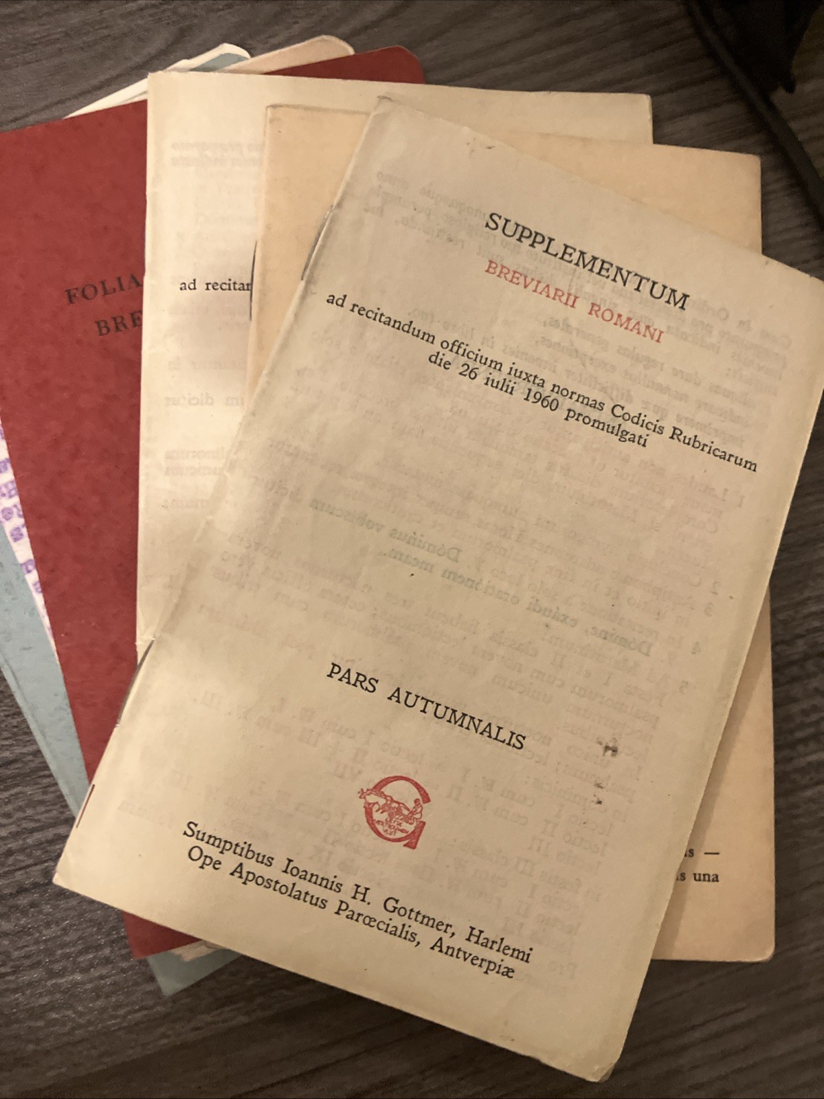 1957 Breviarium Romanum Full Set (PEN WRITINGS + WHITE OUT ) W/ All Supplements