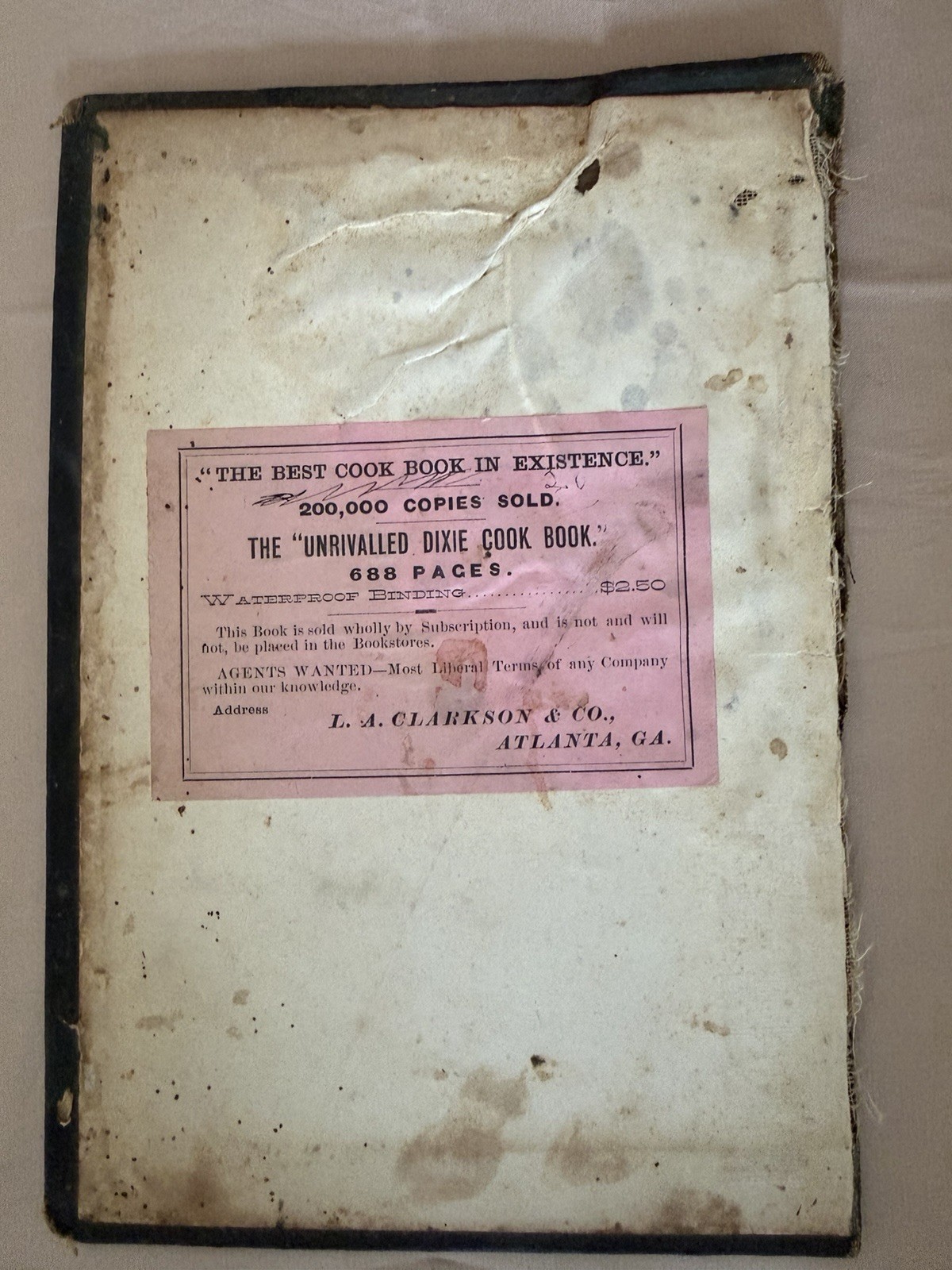 The Dixie Cook Book 1883 REVISED EDITION L. A. CLARKSON & COMPANY.