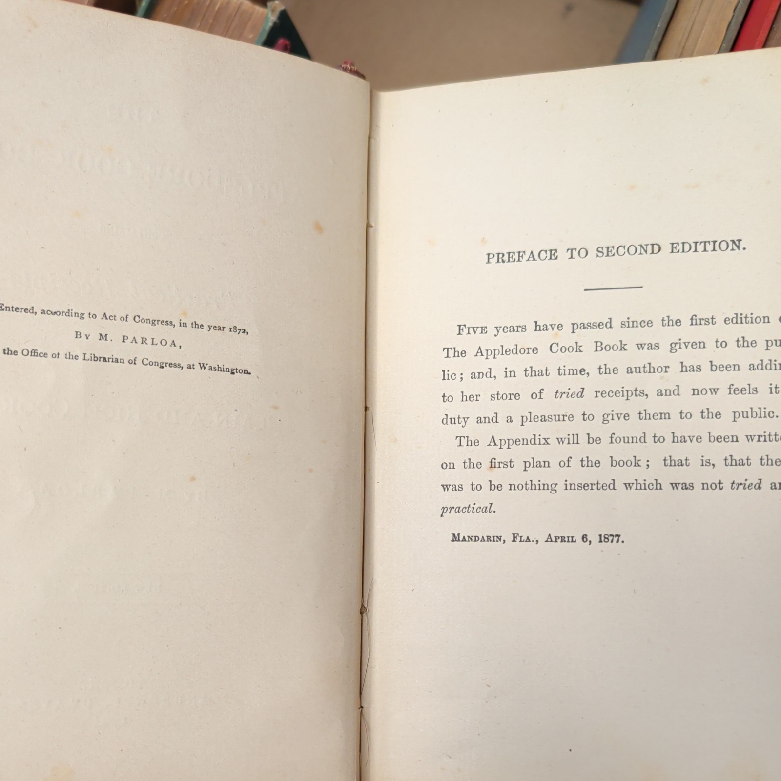 The Appledore Cookbook Practical Receipts 1880 Hardcover Vintage Rare Antique